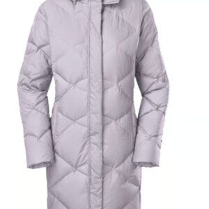 Women's Quilted Hooded Coat - Light Gray